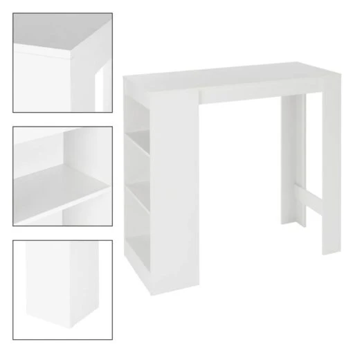 Table De Bar 110x50x103cm Blanc -Mobilier De Maison ebc716f2e37e4aaa85cfccaf643c68f0