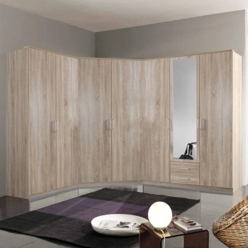 Armoire D'angle Omega -Mobilier De Maison eckschrank omega eiche weiss dekor 2106574