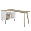 Bureau D'angle Sunndal -Mobilier De Maison eckschreibtisch sunndal gummibaum teilmassiv eiche dekor weiss 4753616