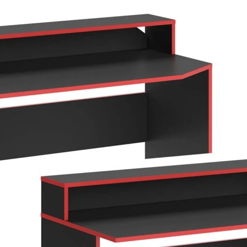 Bureau Ordinateur Kron Noir/rouge Long -Mobilier De Maison ed4b6441e6074767ae7641fde95dc135