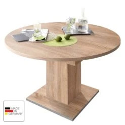 Table Extensible Hoton -Mobilier De Maison esstisch hoton mit ausziehfunktion eiche saegerau dekor 120 cm 4802536