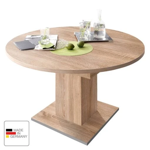 Table Extensible Hoton -Mobilier De Maison esstisch hoton mit ausziehfunktion eiche saegerau dekor 120 cm 4802536