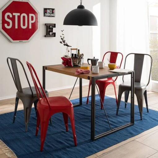 Table MANCHESTER -Mobilier De Maison esszimmerstuhl feruminia 2er set metall rot 5011048