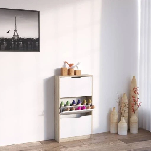 Meuble à Chaussures Luca Sonoma/blanc -Mobilier De Maison f0b1660d25cf40e1ae0a7d788966988e