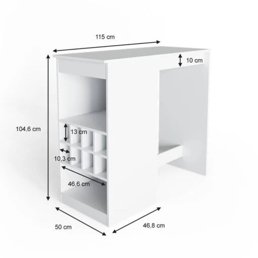 Table De Bar Ross Blanche -Mobilier De Maison f4431f9715ff4421ba5df669a8b3edbf