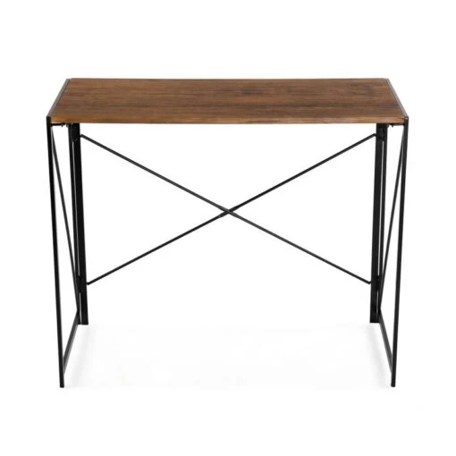 Versa Bureau Pliable En Métal Et Bois Noir -Mobilier De Maison f79ce95ed27246ae9343157546ba513d