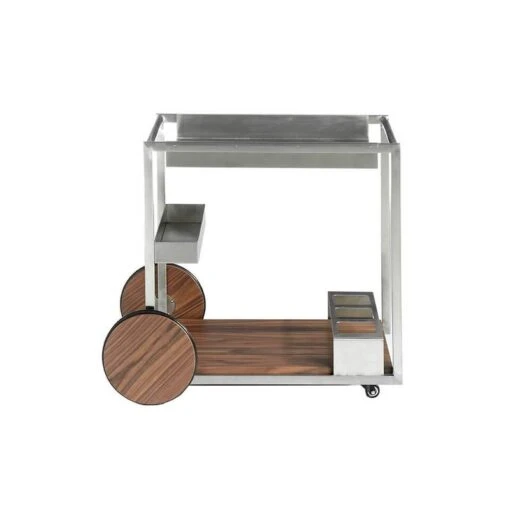 Chariot De Minibar En Acier Poli Et Bois -Mobilier De Maison f8140d6cd3e24080828e6668919002aa