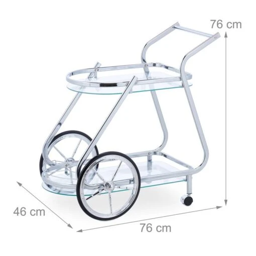 Chariot De Service Fer Chromé Et Verre -Mobilier De Maison f9ce09fe8b4e412398a5a8d7fd212c19