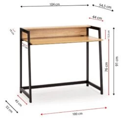 Bureau Naia 1 étagère, 105 Cm -Mobilier De Maison fed0076aca0a413eb37abb0365ac24da