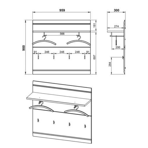 Ensemble De Vestibule Adana IV -Mobilier De Maison garderobenpaneel adana ii hochglanz weiss 5162576