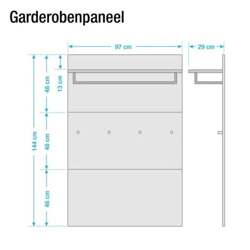 Panneau Porte-manteaux Viveiro I -Mobilier De Maison garderobenpaneel repulse weiss 4402228