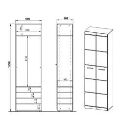 Ensemble De Vestibule Adana IV -Mobilier De Maison garderobenschrank adana hochglanz weiss 5162584