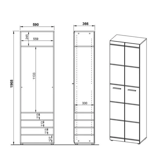 Ensemble De Vestibule Adana IV -Mobilier De Maison garderobenschrank adana hochglanz weiss 5162584