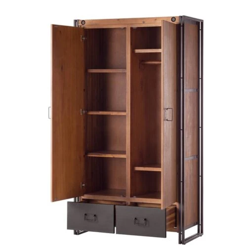 Armoire Manchester II -Mobilier De Maison garderobenschrank manchester akazie teilmassiv akazie akazie anthrazit 110 cm 2 tuerig 4874980