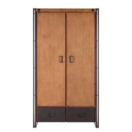 Armoire Manchester II -Mobilier De Maison garderobenschrank manchester akazie teilmassiv akazie akazie anthrazit 110 cm 2 tuerig 4874996