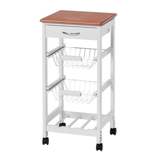 Desserte Arik I -Mobilier De Maison kuechenwagen arik i weiss bambus dekor 304737