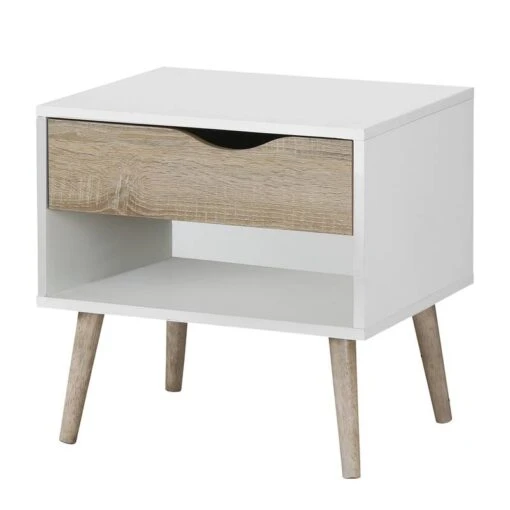 Table De Chevet Sunndal I -Mobilier De Maison nachtkommode sunndal i weiss eiche dekor 4845016