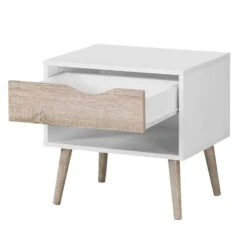 Table De Chevet Sunndal I -Mobilier De Maison nachtkommode sunndal i weiss eiche dekor 4845028