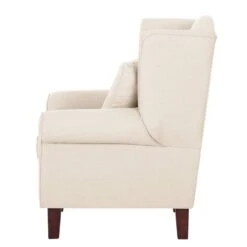 Fauteuil à Oreilles Colmar -Mobilier De Maison ohrensessel colmar webstoff mit hocker stoff maka beige 4827304