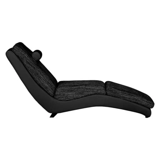 Chaise Longue De Relaxation Carson -Mobilier De Maison relaxliege carson kunstleder strukturstoff schwarz 459509