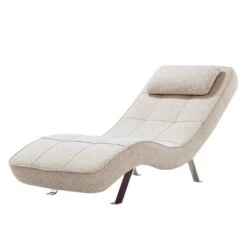 Fauteuil De Relaxation Long Island Tissu -Mobilier De Maison relaxliege long island webstoff stoff parsa beige grau 3940728