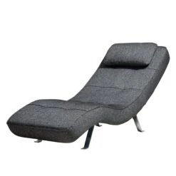 Fauteuil De Relaxation Long Island Tissu -Mobilier De Maison relaxliege long island webstoff stoff parsa grau schwarz 3940916