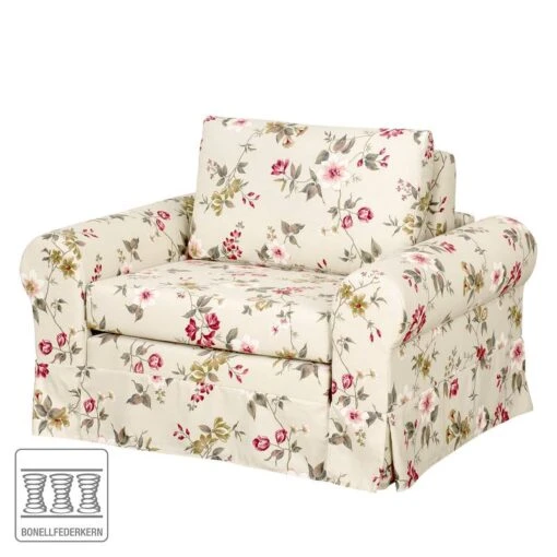 Fauteuil-lit Latina Country Avec Housse -Mobilier De Maison schlafsessel latina v flachgewebe gebluemt creme 4132816