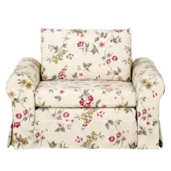 Fauteuil-lit Latina Country Avec Housse -Mobilier De Maison schlafsessel latina v flachgewebe gebluemt creme 4132820