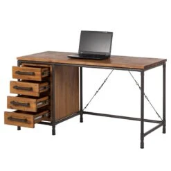 Bureau Atelier -Mobilier De Maison schreibtisch atelier akazie teilmassiv metall 3718365