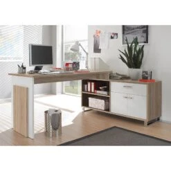 Bureau Maxim -Mobilier De Maison schreibtisch maxim sonoma eiche dekor weiss 329321