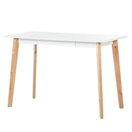 Bureau Raven -Mobilier De Maison schreibtisch raven birke massiv weiss 3204981