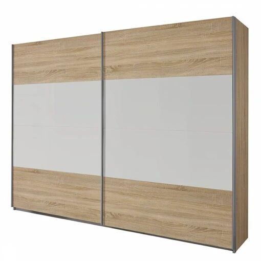 Armoire à Portes Coulissantes Quadra I -Mobilier De Maison schwebetuerenschrank quadra eiche sonoma dekor alpinweiss breite x hoehe 136 x 210 cm 2885698