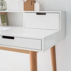 Bureau LINDHOLM -Mobilier De Maison sekretaer lindholm weiss eiche massiv 4012796