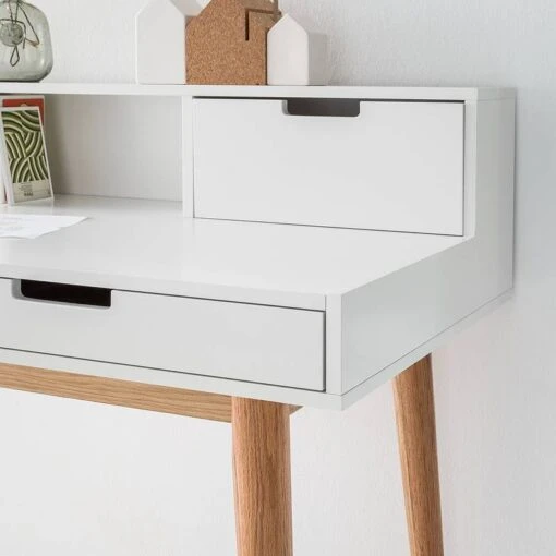 Bureau LINDHOLM -Mobilier De Maison sekretaer lindholm weiss eiche massiv 4012796