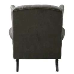 Fauteuil à Oreilles Miscol -Mobilier De Maison sessel miscol antiklederlook mit hocker dunkelgrau 4886436