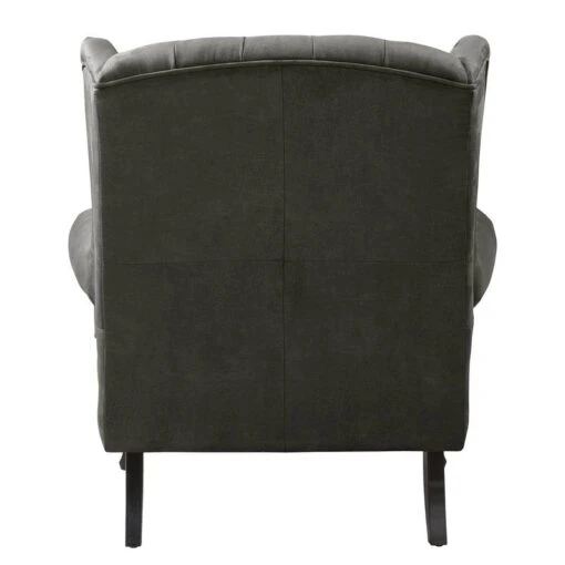 Fauteuil à Oreilles Miscol -Mobilier De Maison sessel miscol antiklederlook mit hocker dunkelgrau 4886436