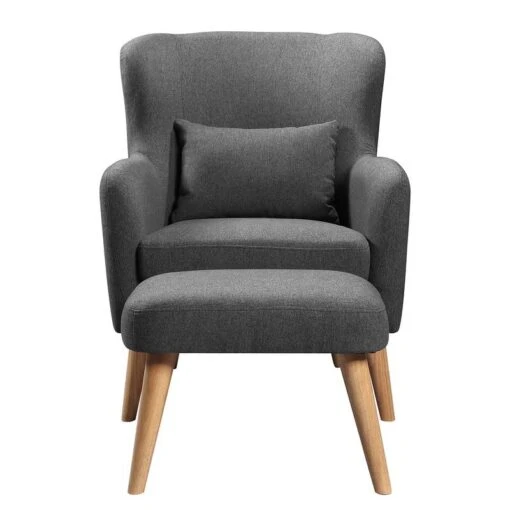 Fauteuil Ribolt -Mobilier De Maison sessel ribolt mit hocker webstoff dunkelgrau 5214296