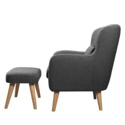 Fauteuil Ribolt -Mobilier De Maison sessel ribolt mit hocker webstoff dunkelgrau 5214300