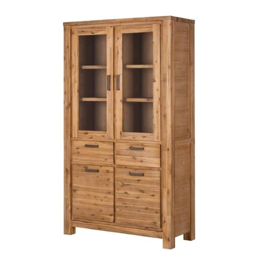 Armoire Vitrine Toumanar -Mobilier De Maison vitrinenschrank toumanar akazie teilmassiv akazie sand 3627457