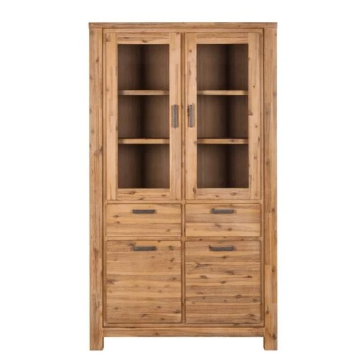 Armoire Vitrine Toumanar -Mobilier De Maison vitrinenschrank toumanar akazie teilmassiv akazie sand 3627461